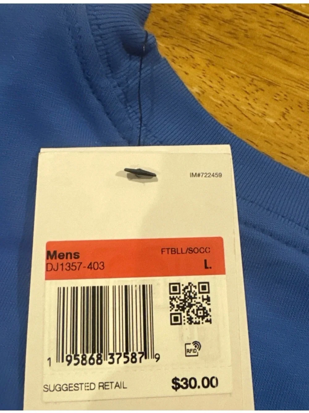 Nike Mens Culers Soccer Training T-shirt Large DJ1357 403 Blue New With Tags